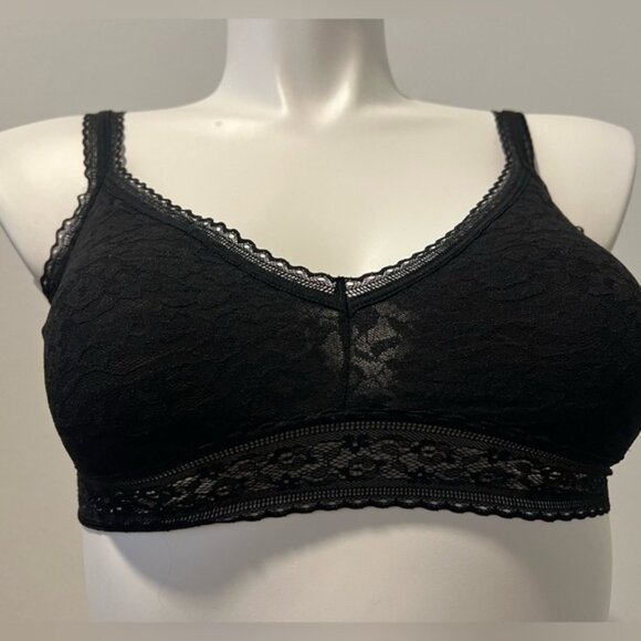 GAP BODY WOMEN'S BLACK SEXY TOP BRA/BRALETTE SUPER SOFT LACE SIZE MEDIUM NWT - Picture 1 of 11